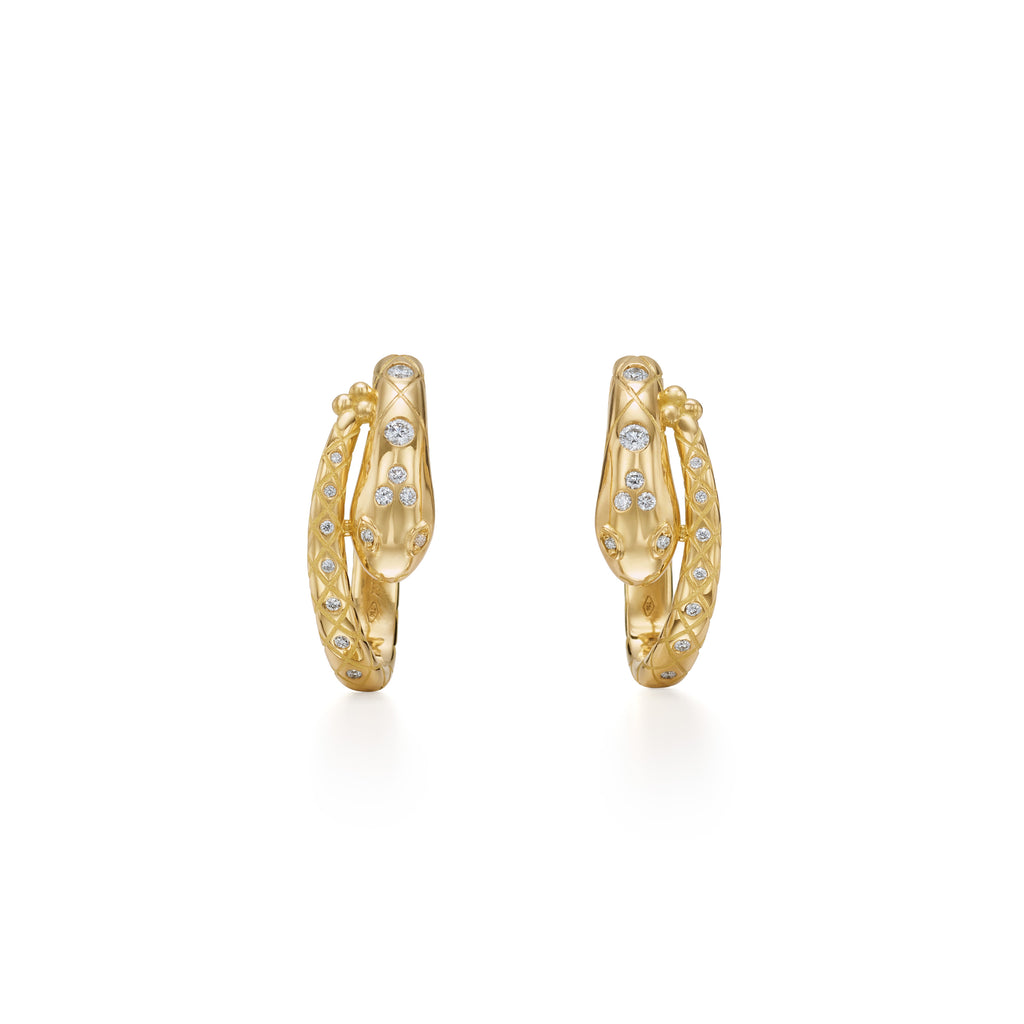18K Delphi Serpent Hoops – Temple St. Clair