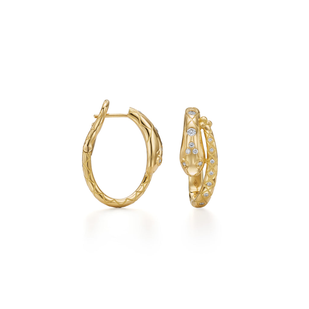 18K Delphi Serpent Hoops – Temple St. Clair