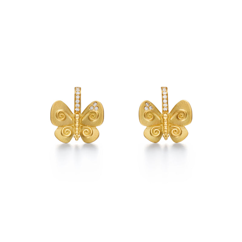 18K Golden Butterfly Earrings
