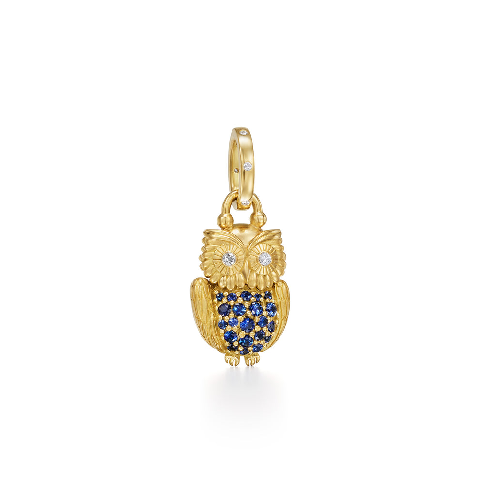 18K Blue Sapphire Gemmy Owl Locket – Temple St. Clair