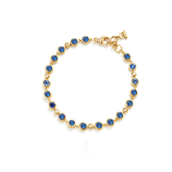 18K Blue Sapphire Link Bracelet