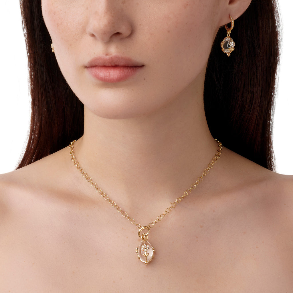 18K Diamond Fiori Rock Crystal Amulet – Temple St. Clair