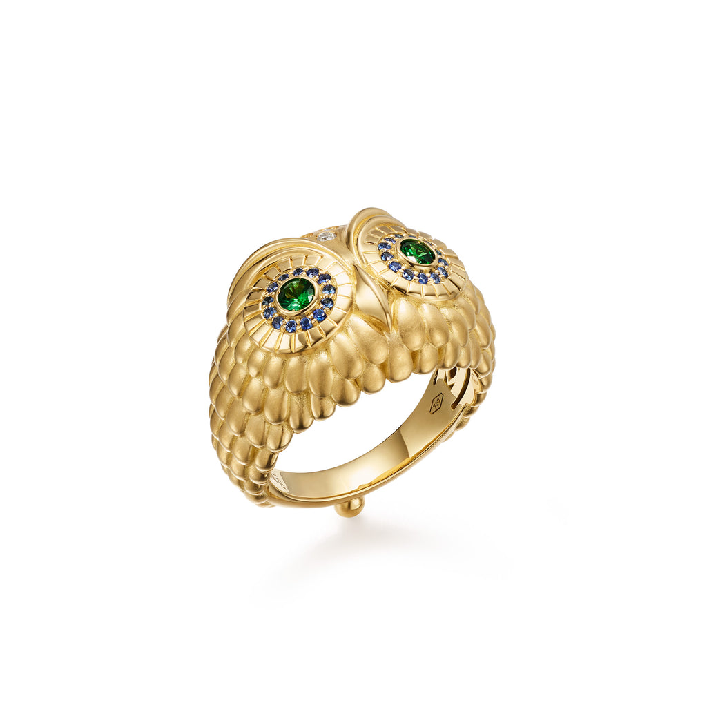 18K Athena Owl Ring – Temple St. Clair