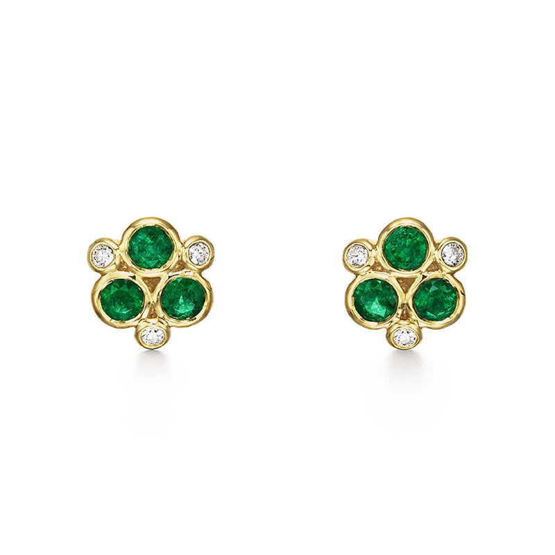 18K Emerald Trio Earrings