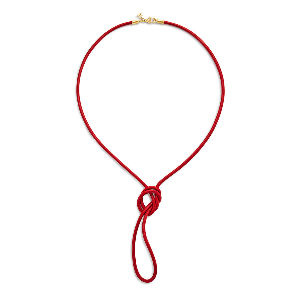 Leather Cord Red Smooth finish Necklace 2 MM - Sizes 14-28 #LC2R