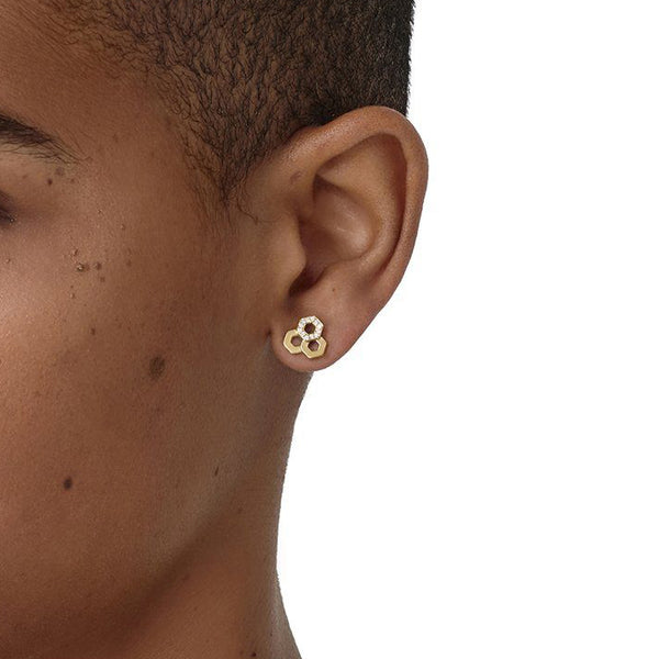 18K Honeycomb Earrings