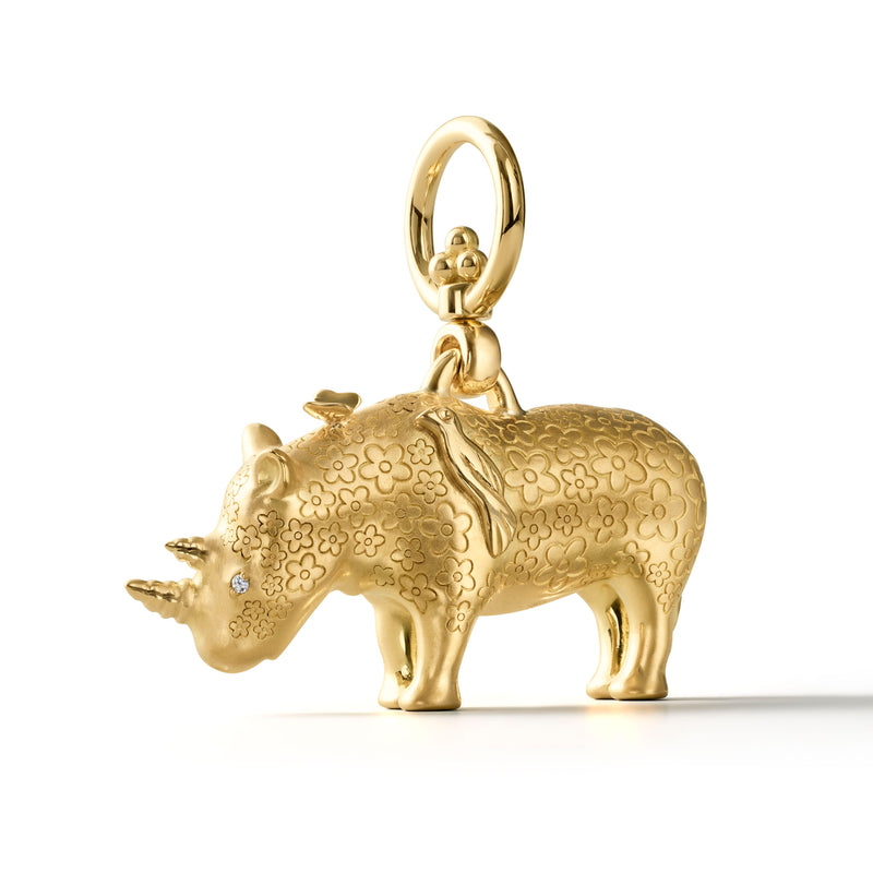 18K Large Kifaru Rhino Pendant