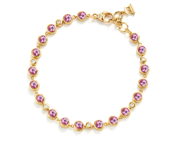18K Pink Sapphire Link Bracelet