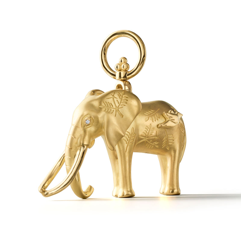 18K Large Tembo Elephant Pendant