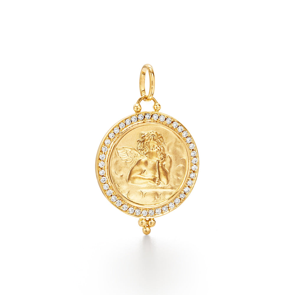 18K Diamond Pavé Angel Pendant