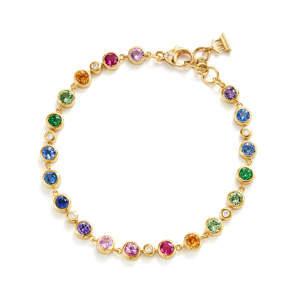 18K Rainbow Link Bracelet