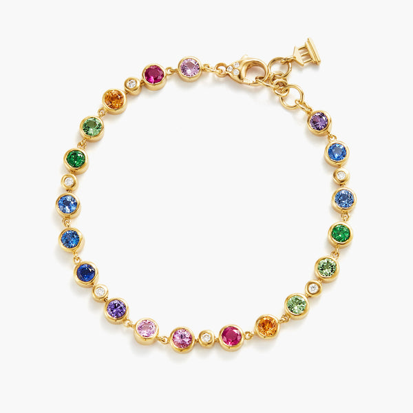 18K Rainbow Link Bracelet