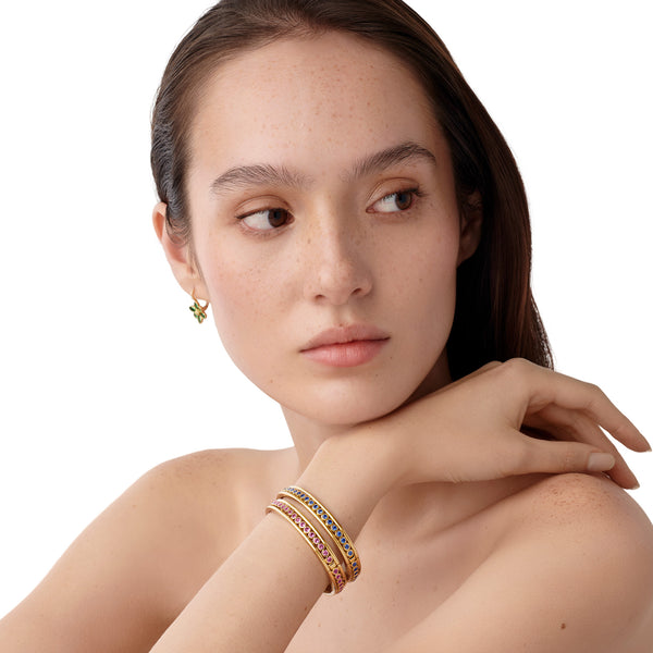 18K Pink Sapphire Eternity Bracelet