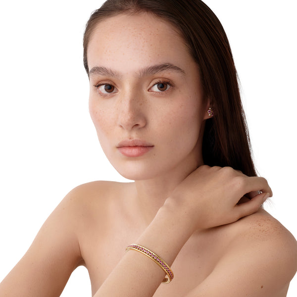 18K Pink Sapphire Eternity Bracelet