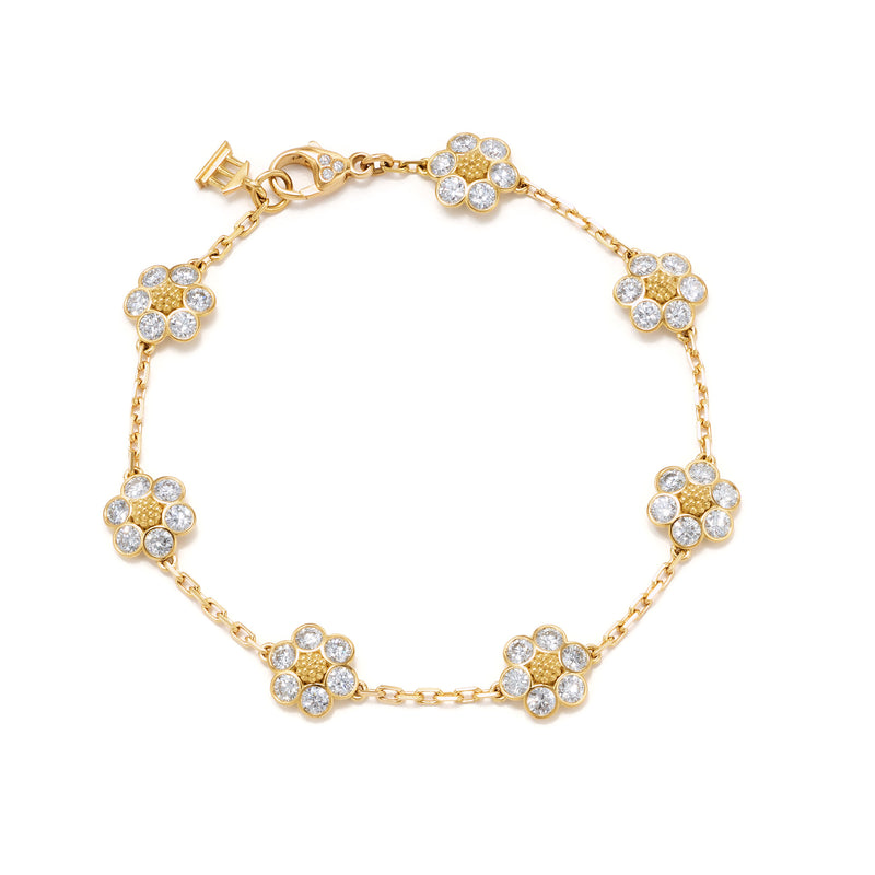 18K Diamond Fiori Link Bracelet