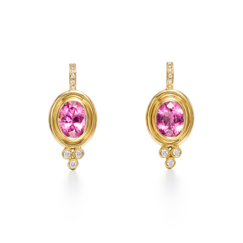 18K Large Pink Tourmaline Classic Temple Earrings – Temple St. Clair