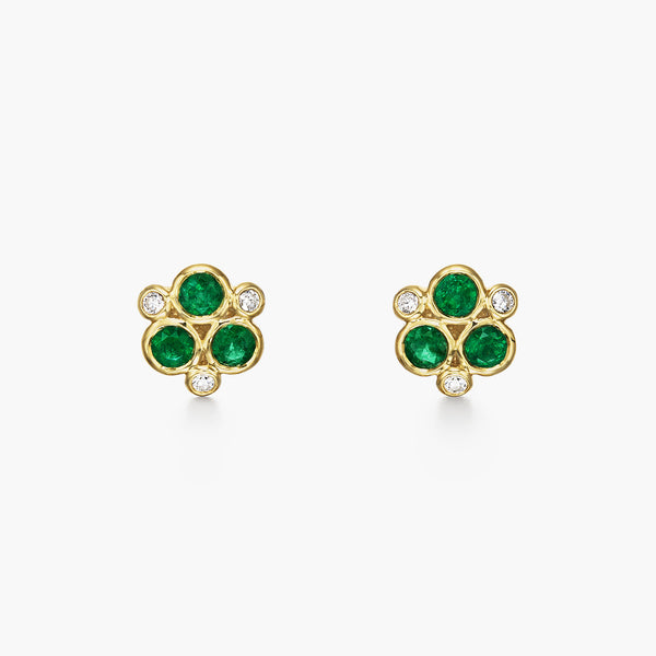 18K Emerald Trio Earrings