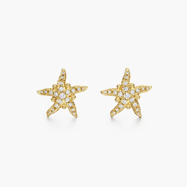 18K Diamond Sea Star Earrings