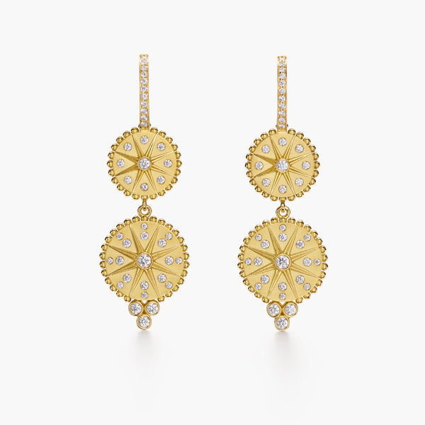 18K Orbit Star Drop Earrings