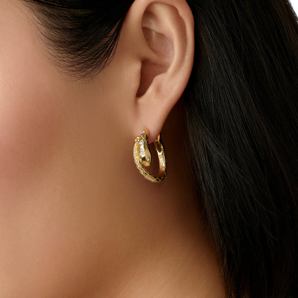 18K Delphi Serpent Hoops