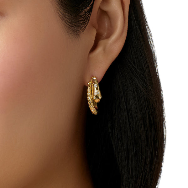 18K Delphi Serpent Hoops