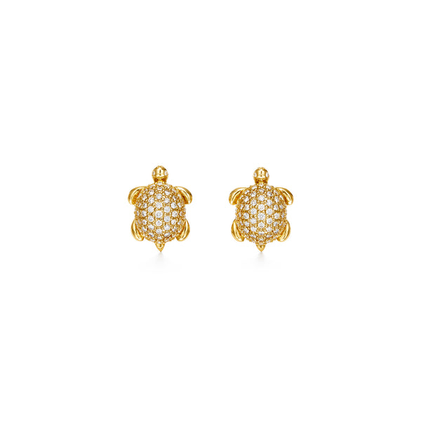 18K Diamond Turtle Earrings