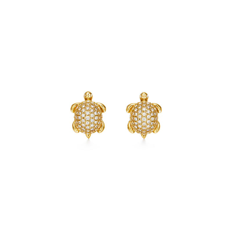 Diamond turtle earrings Outlet
