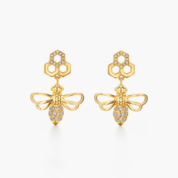 18K Bee Earrings