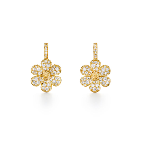18K Snow Flower Earrings