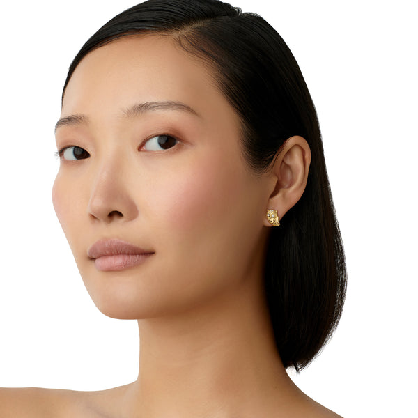 18K Owlwood Post Earrings