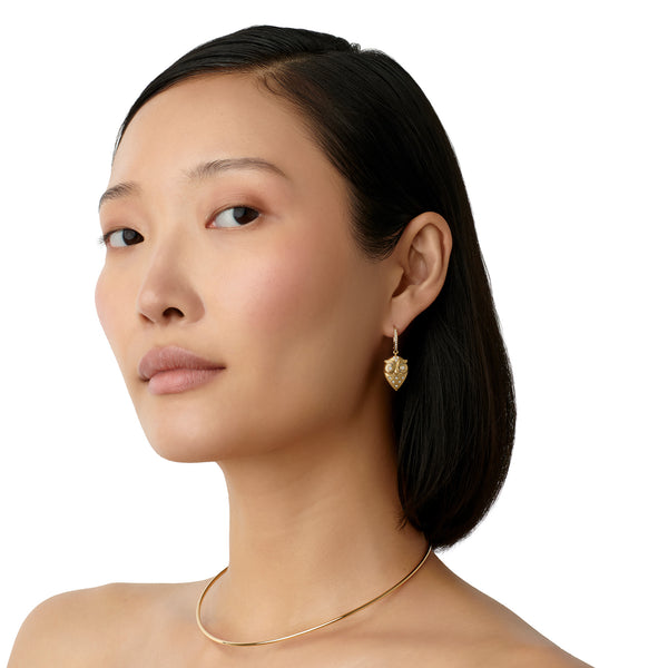 18K Triad Owl Earrings