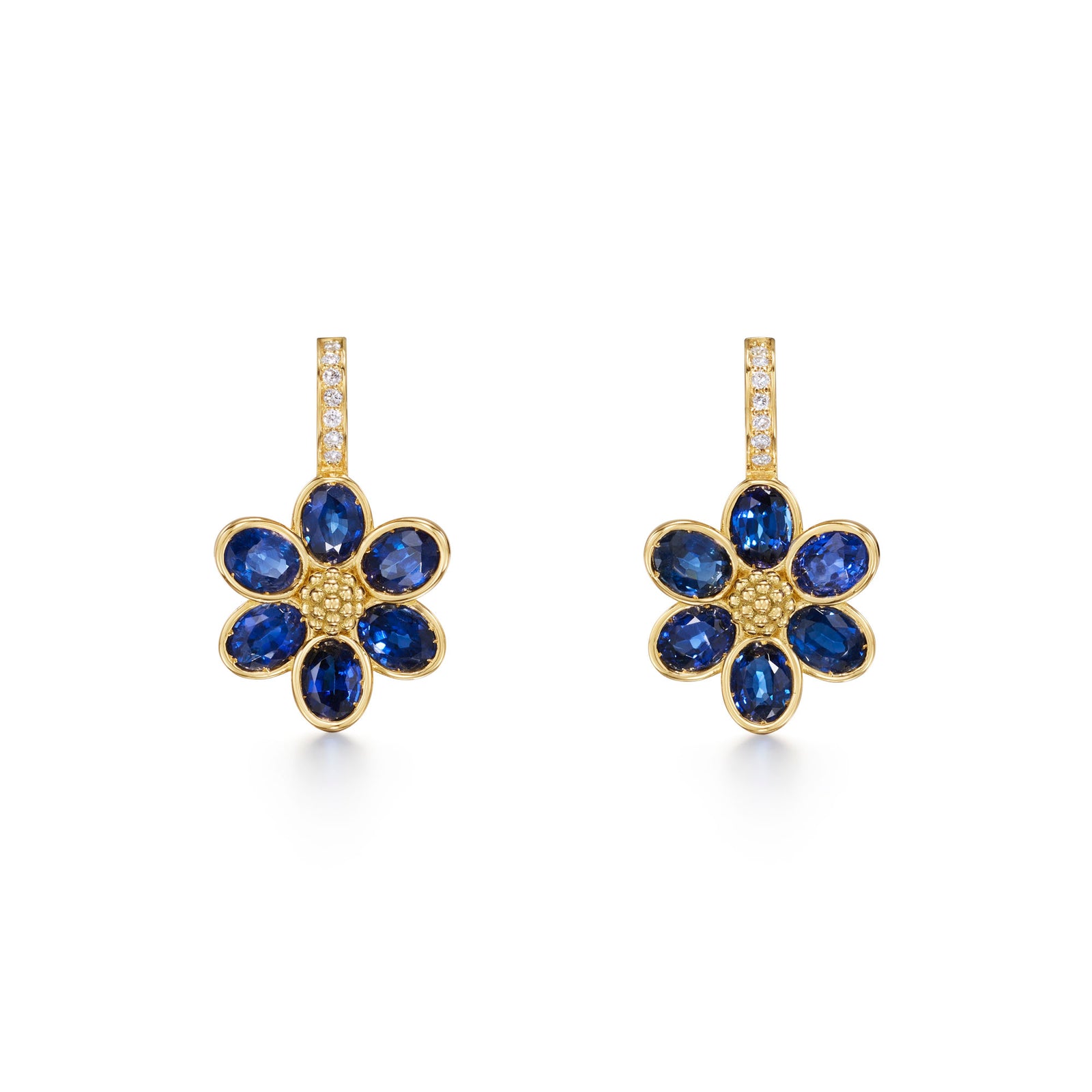 【GALE SEE FIORE】♥️ 18K Blue Sapphire Fiori Earrings – Temple St. Clair