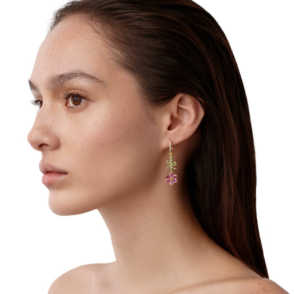 18K Pink Sapphire Primavera Drop Earring