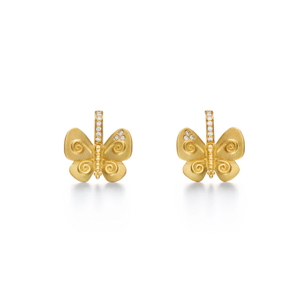 18K Golden Butterfly Earrings