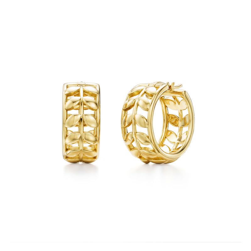 18K Golden Vine Hoops