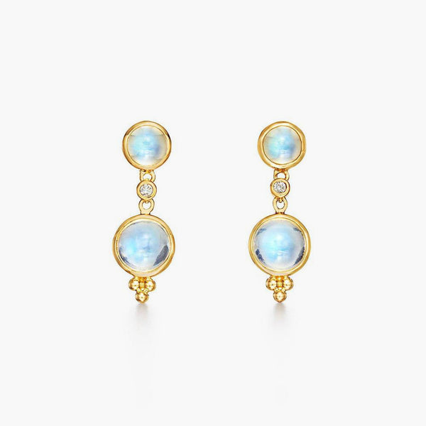 18K Moon Drop Earrings
