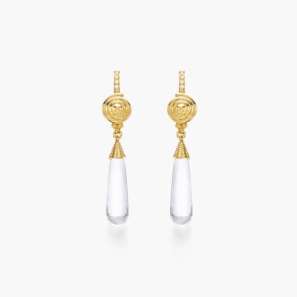18K Spiral Amulet Drop Earrings