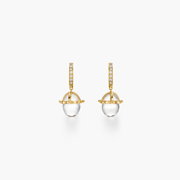 18K Granulated Amulet Drop Earrings
