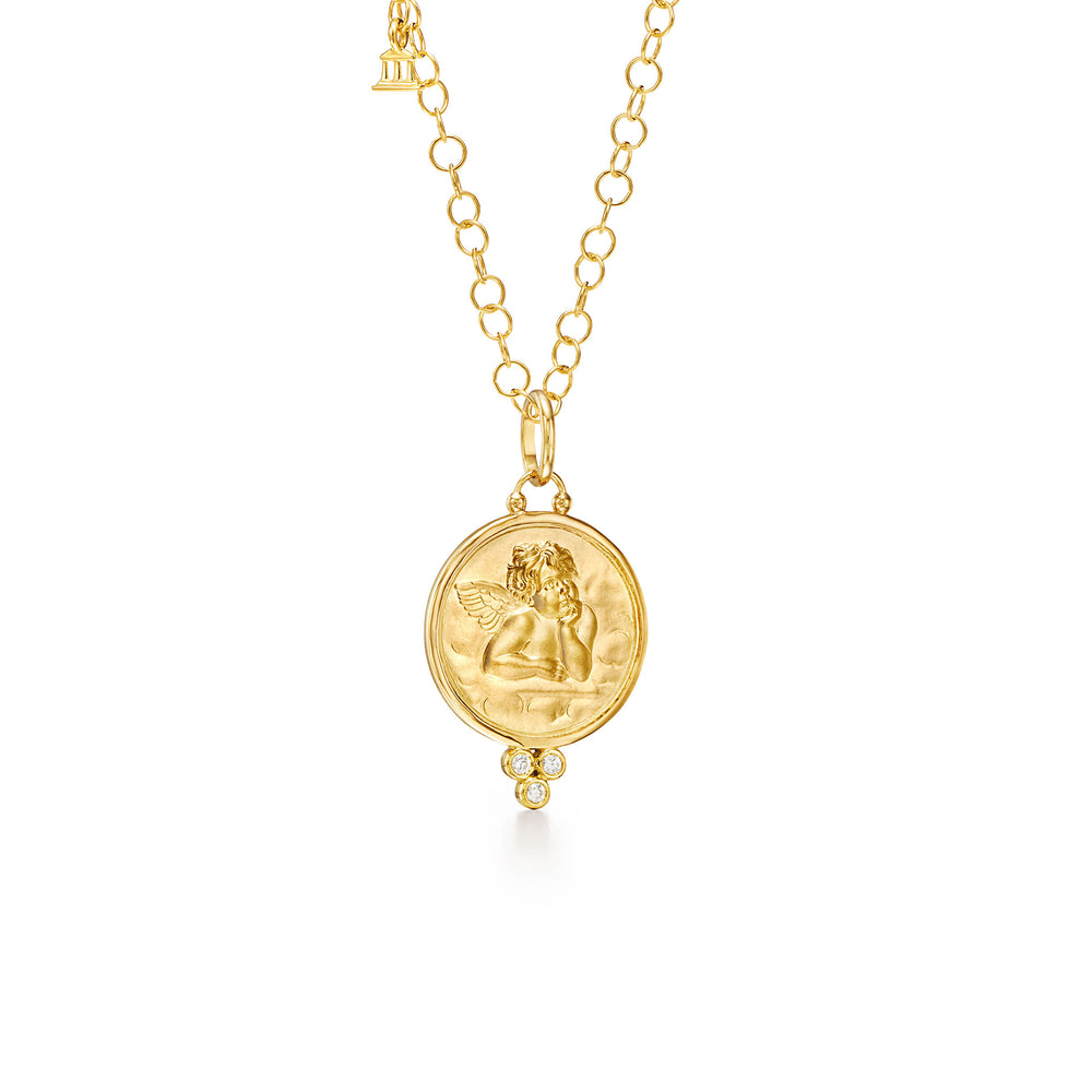 18K Diamond Angel Pendant