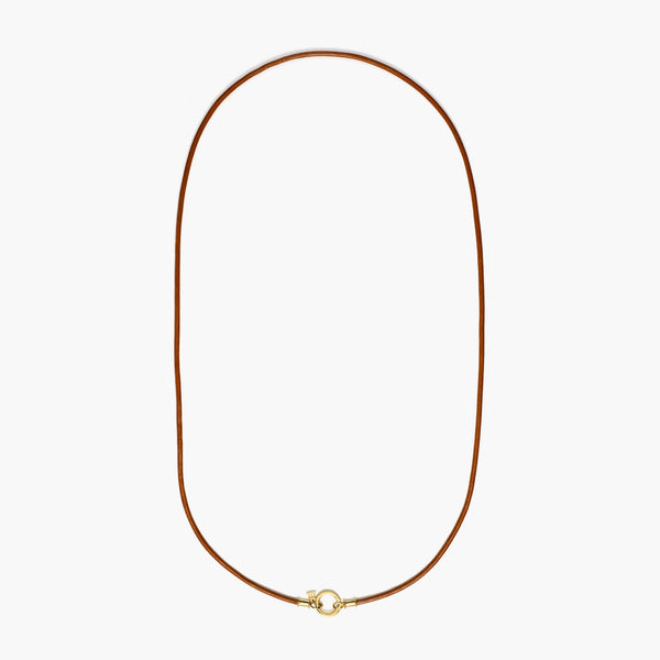 18K Open Bale Natural Leather Cord