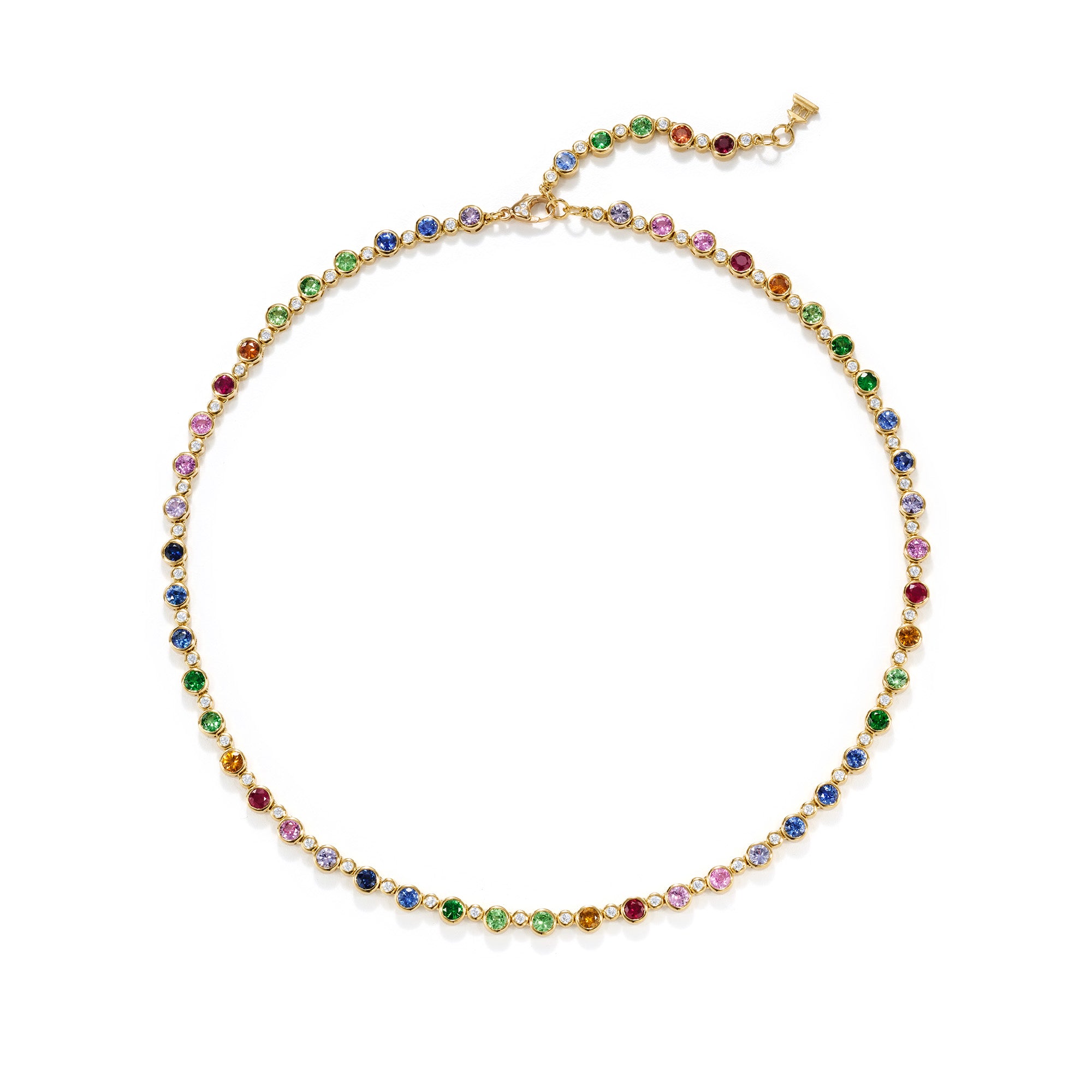 18K Rainbow Eternity Necklace – Temple St. Clair