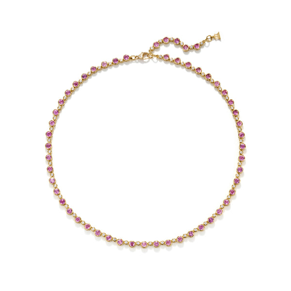 18K Pink Sapphire Link Necklace