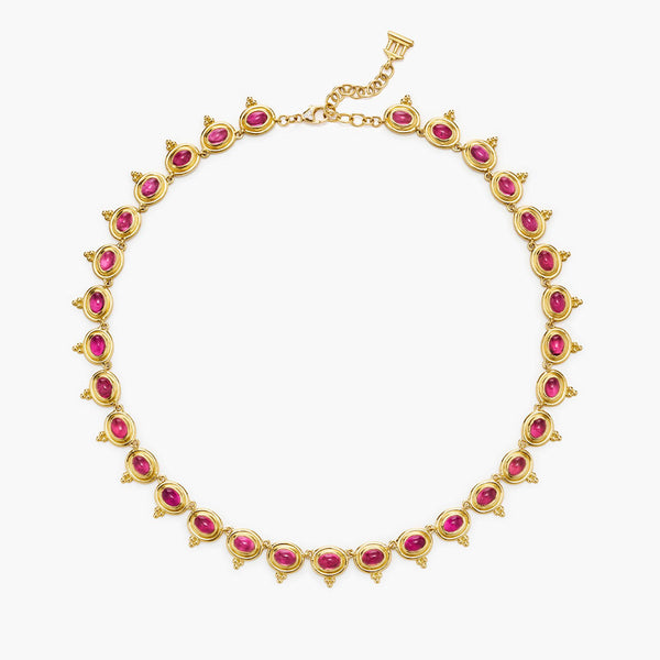 18K Pink Tourmaline Temple Necklace