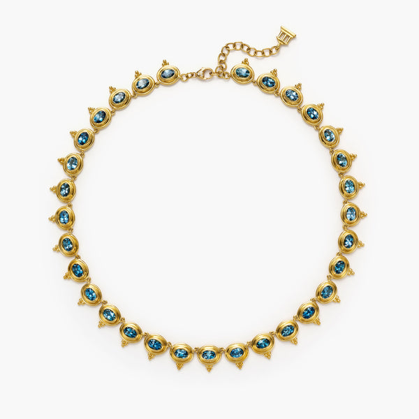 18K Aquamarine Temple Necklace