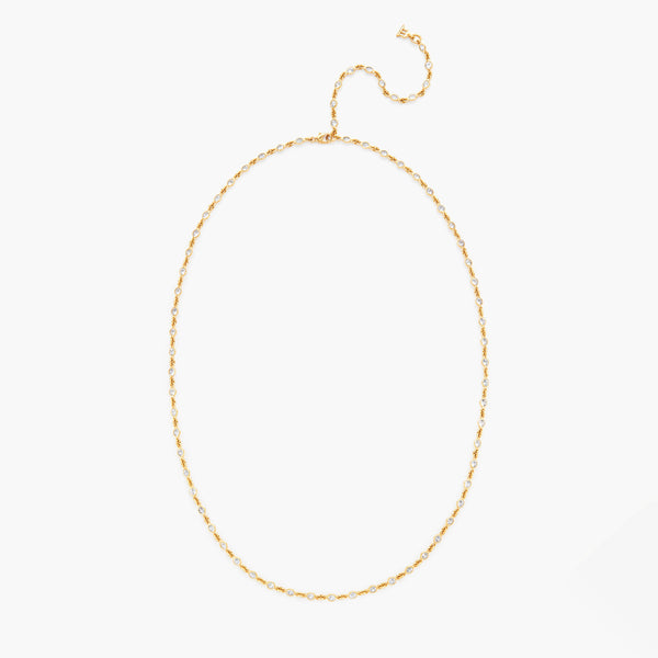 18K White Sapphire Chain