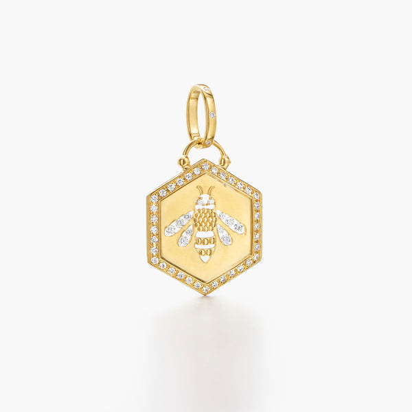 18K Cutout Bee Pendant