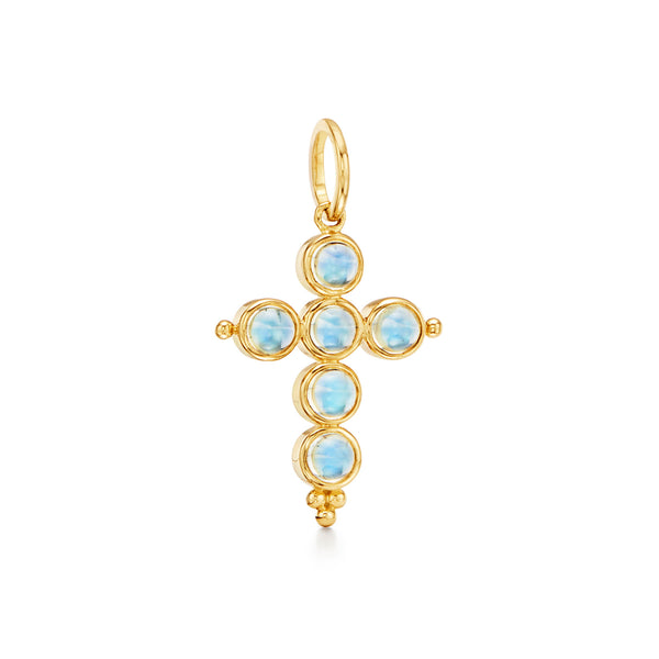 18K Blue Moonstone Cross – Temple St. Clair