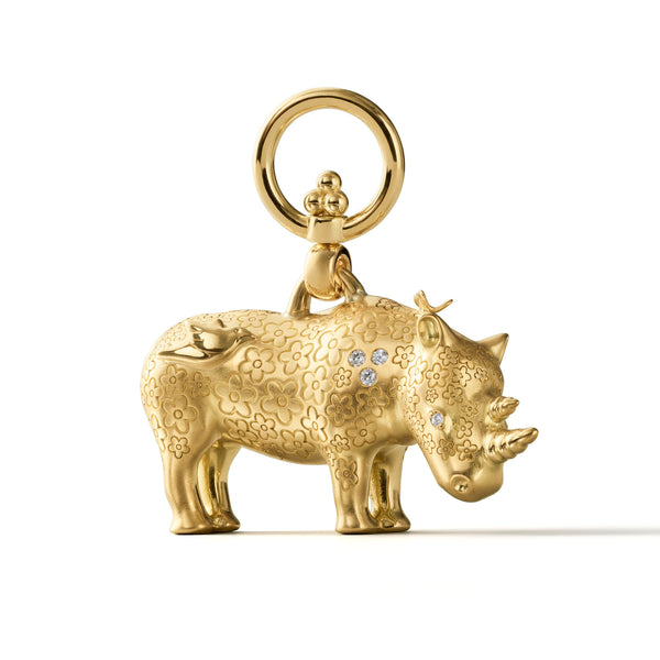 18K Large Kifaru Rhino Pendant