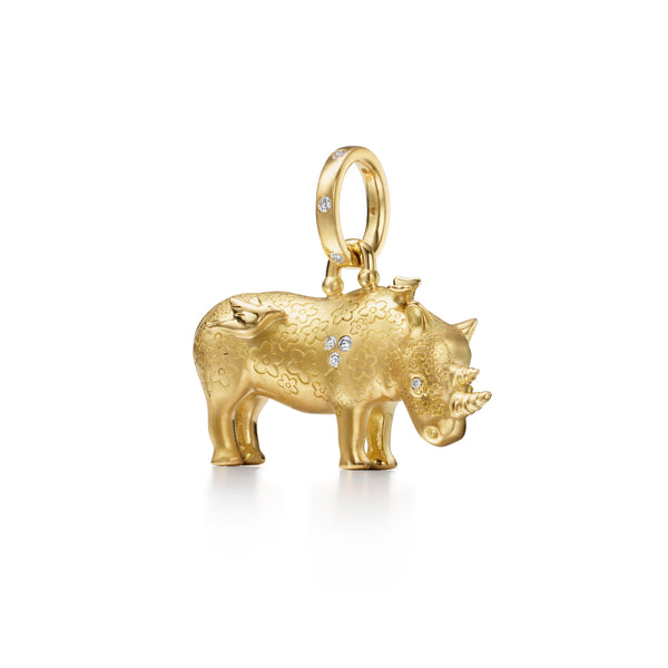 18K Kifaru Rhino Pendant