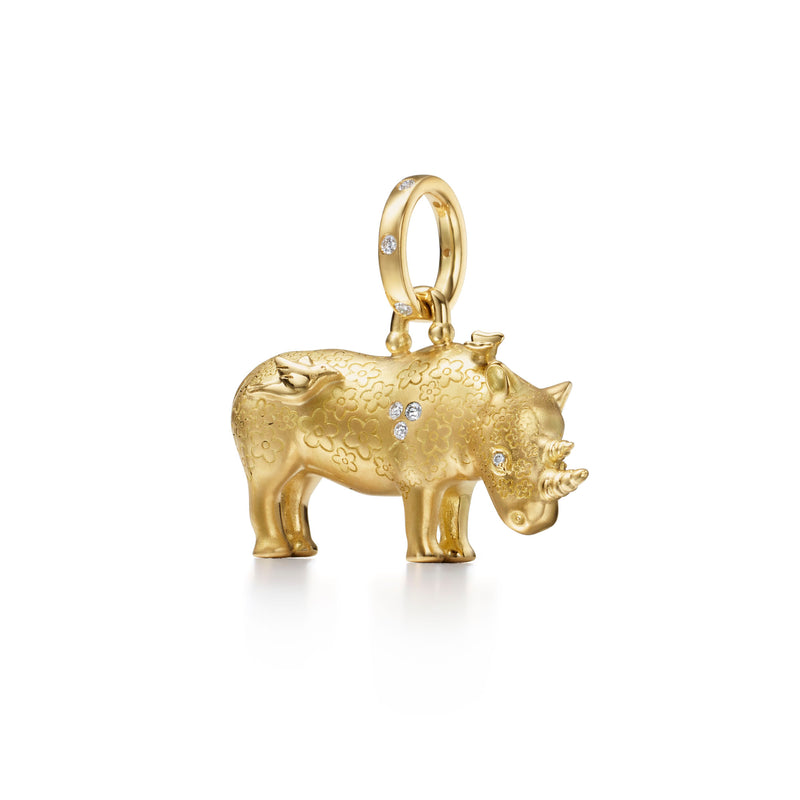 18K Kifaru Rhino Pendant